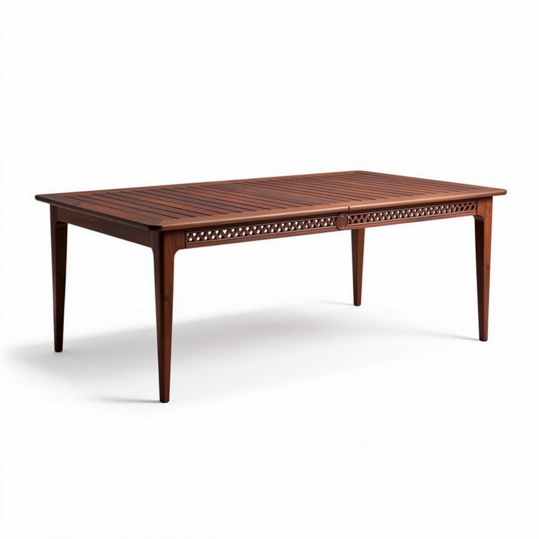 Tavolo da esterno in legno di acacia dimensioni 170 x 90 x 75cm colore mogano