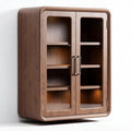 Mobiletto in legno con ante in vetro 100 x 80 x 30cm per soggiorno
