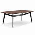 Tavolo da pranzo rettangolare in legno di frassino 150 x 75 x 74cm colore noce con gambe nere