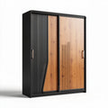 Armadio scorrevole in legno e metallo 180 x 100 x 60cm per camera da letto