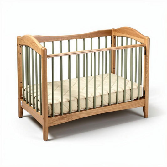 Culla in legno naturale con materasso 120 x 60 x 90 cm per bambini